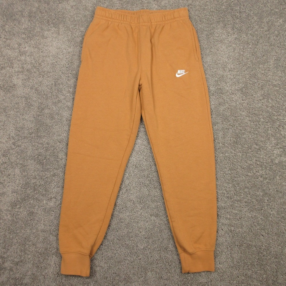 Nike Sweatpants Mens Small Tan Sportswear Club Fleece Comfort Casual Logo Jogger